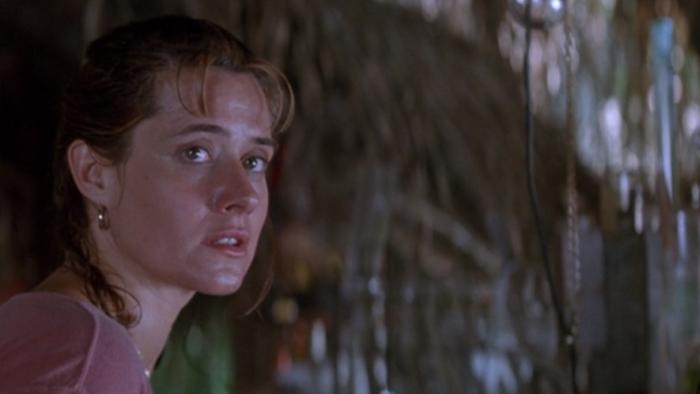 Medicine Man: Lorraine Bracco shelters from rain
