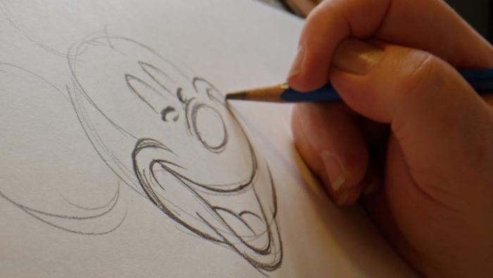 Disney animator, Eric Goldberg, draws an original Mickey.