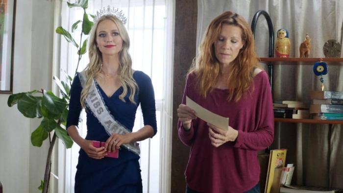 Miss Arizona Movie: Rose in her Miss Arizona crown and sash with Leslie