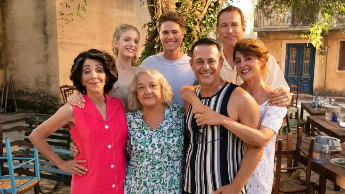 My Big Fat Greek Wedding 3 Movie: The Portokalos family stands outside, smiling