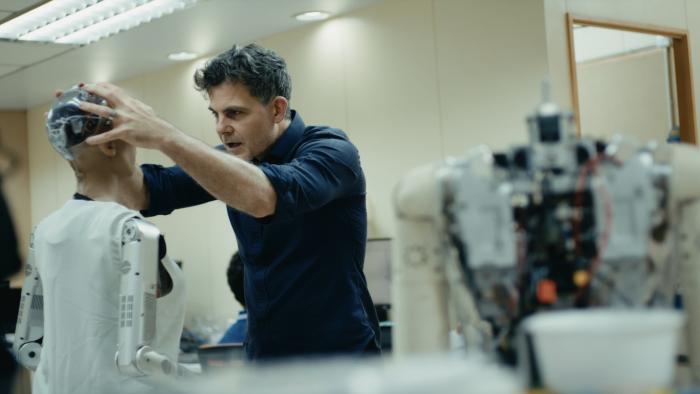 My Robot Sophia novie: David Hanson works on sculpting the face of a robot