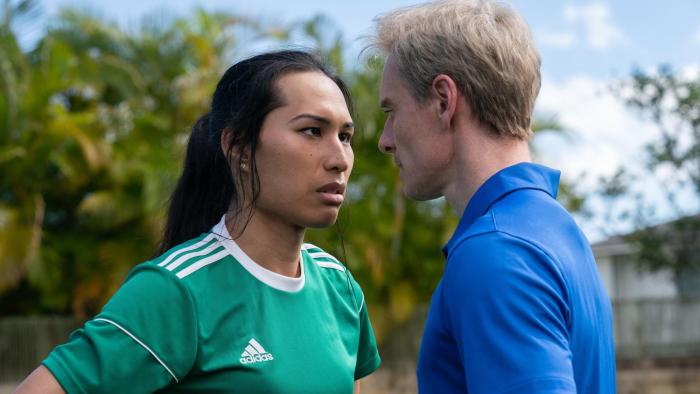 Next Goal Wins: An American Samoan soccer player and their White male coach have a serious conversation with each other.