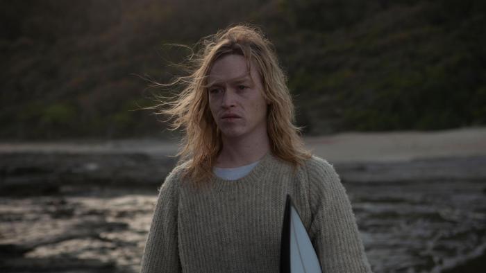 Nitram movie: Caleb Landry Jones on a beach