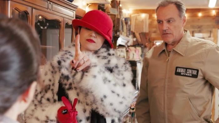 Not My Dog movie: Marika Dominiczyk points her finger with Sal Rendino standing nearby