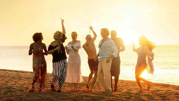 One Year Off: Ben and his friends have fun at sunset. 
