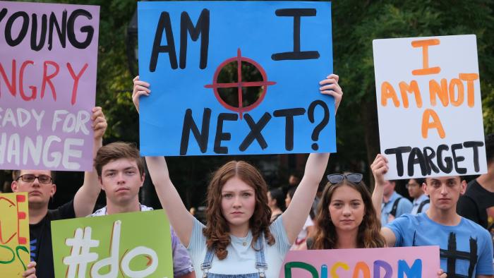 Our Hero, Balthazar movie: Students hold signs at rally protesting school shootings