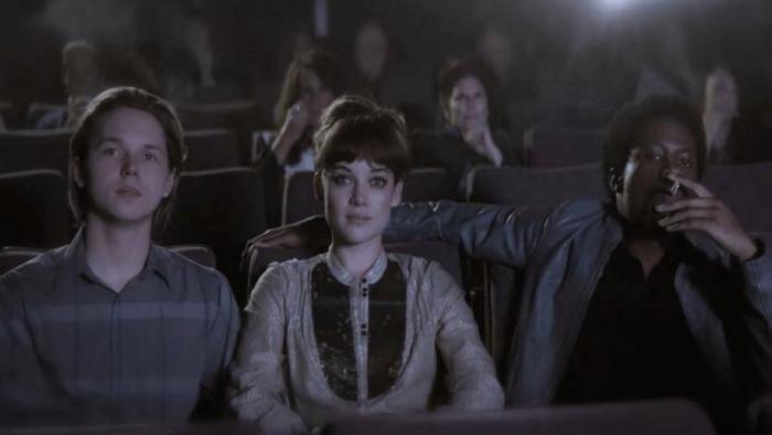 The Pretenders Movie: Terry, Catherine, and Phil watching a movie