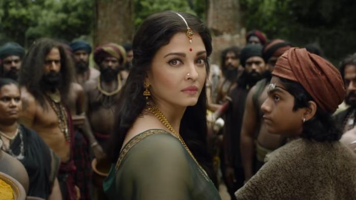 Ponniyin Selvan — Part II: A close-up of Queen Nandini in a crowded place