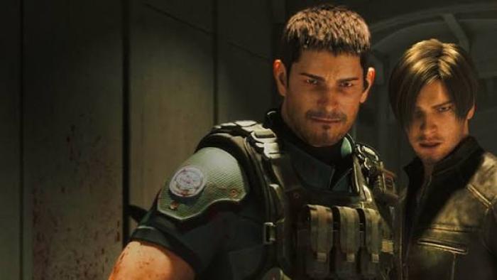 Resident Evil: Vendetta: Two animated characters in tactical gear, serious expressions.