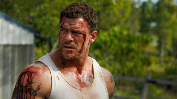 Runner movie: A bloodied Alan Ritchson looks over his shoulder