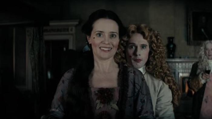 Savage House: Claire Foy smiles as Jack Farthing stands behind her in a highly decorated drawing room