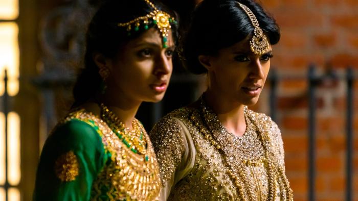 Polite Society: Two young British-Asian sisters in traditional Muslim clothing