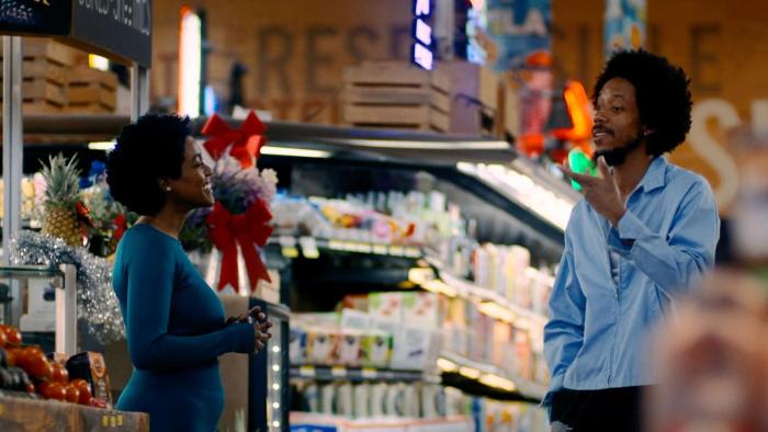 She Taught Love: Arsema Thomas and Darrell Brit-Gibson in a kitchen.