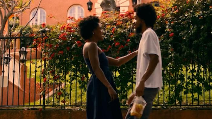 She Taught Love: Arsema Thomas and Darrell Brit-Gibson in a garden.