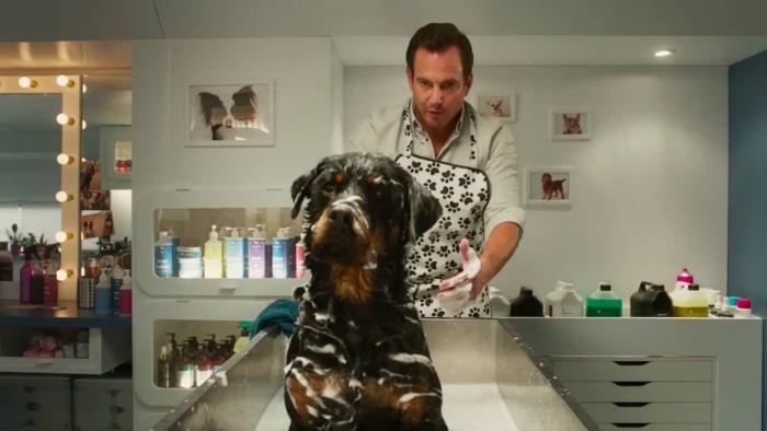 Show Dogs Movie: Frank washes Max to prepare for the dog show