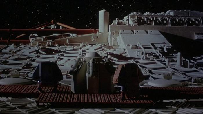 Silent Running: A white spacecraft is seen in close-up against a dark sky