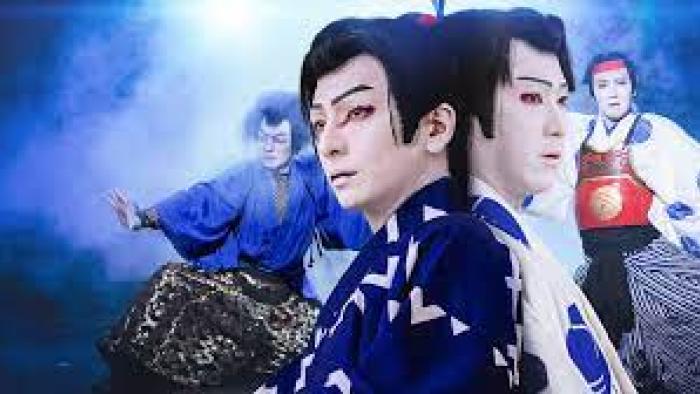 Illustrated images of actors Toma Ikuta (left) and Matsuya Onoe (right)