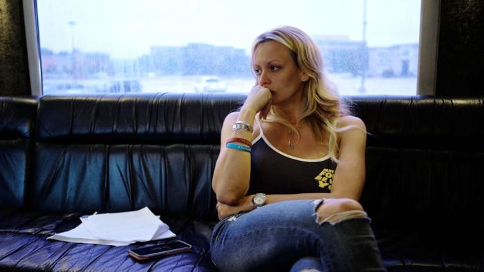Stormy: Stormy Daniels sitting.