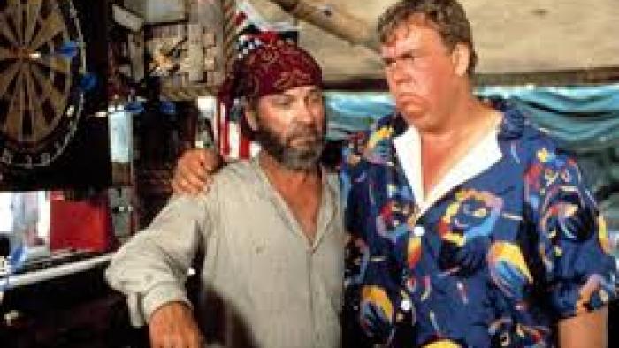 Summer Rental Movie: John Candy with arm around pirate-looking man