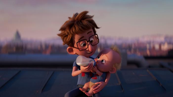 Super-Charlie: Willie feeds his baby brother, Charlie, with a bottle