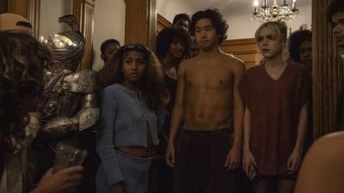 Sweethearts: Nico Hiraga and Kiernan Shipka at a party.