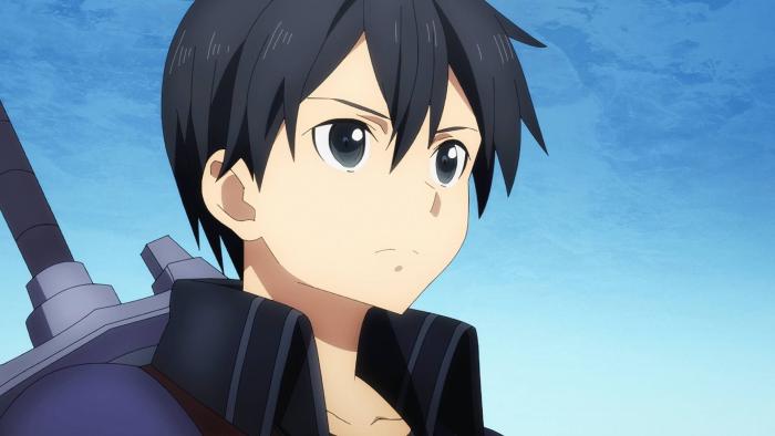 Sword Art Online the Movie: Progressive - Scherzo of Deep Night: Close-up of dark haired teen boy with a sword on his back