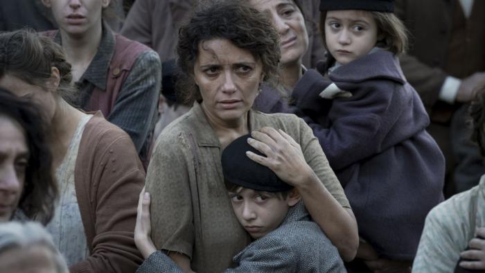 The Children's Train: Mother says goodbye to her son.
