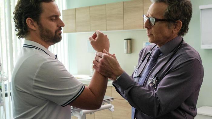 The Dink: Jake Johnson and Ben Stiller in the doctor's office.