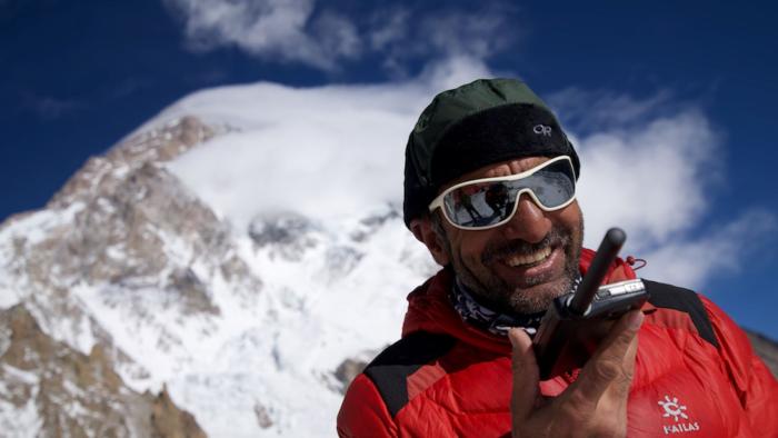 The Last First: Winter K2: Climber in full gear.
