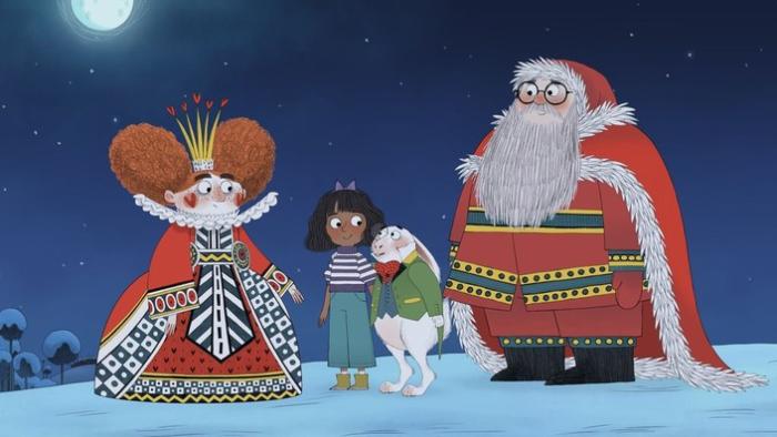 The Night Before Christmas in Wonderland: Queen of Hearts confronts St. Nick.