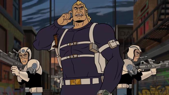The Venture Bros.: Radiant is the Blood of the Baboon Heart: Brock leads the pre-dawn raid. 