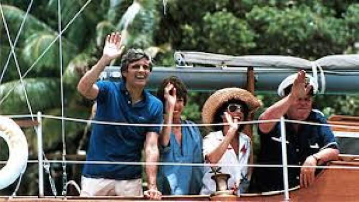 The Four Seasons: Cast on boat