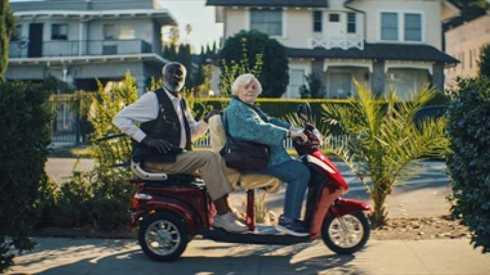 Thelma Movie: June Squibb and Richard Roundtree ride a red scooter around town