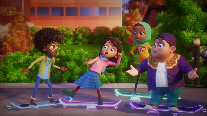Time Hoppers: The Silk Road movie: Layla meets her new friends to skateboard and gets help from her cousin, Khaled