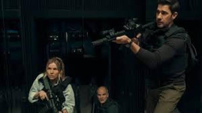 Tom Clancy's Jack Ryan: Ghost War: John Krasinski, Sienna Miller, and Michael Kelly on a mission.