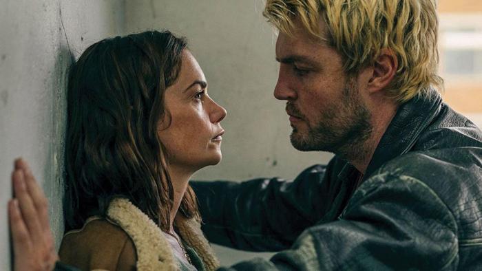 True Things: Ruth Wilson and Tom Burke against a wall