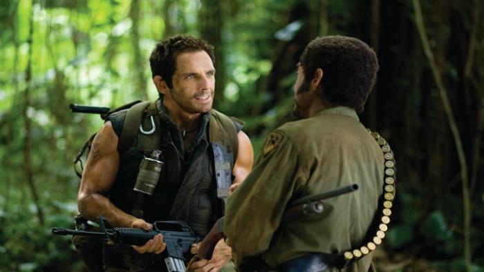 Tropic Thunder Movie: Ben Stiller faces Robert Downey Jr. in a jungle