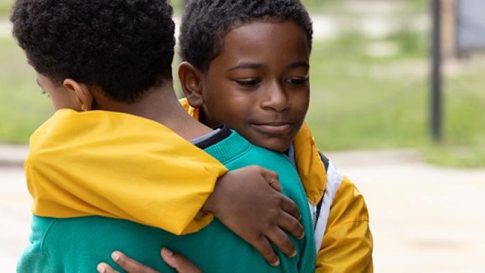 We Grown Now Movie: Blake Cameron James hugs Gian Knight Ramirez