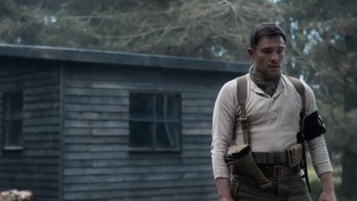 Wolves of War: Ed Westwick standing outside