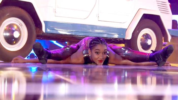 Amazingness TV Show: A contortionist act. 