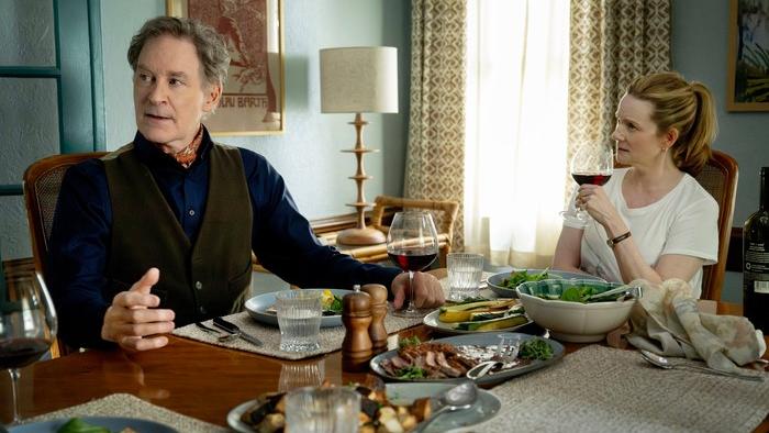 American Classic TV show screenshot 1: Kevin Kline and Laura Linney sit at a dinner table.