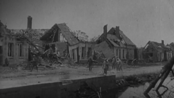 A French village is destroyed. 