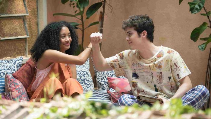 Aruna's Magic TV: Mina and best friend Ariel make a friendly gesture as they smile to each other.
