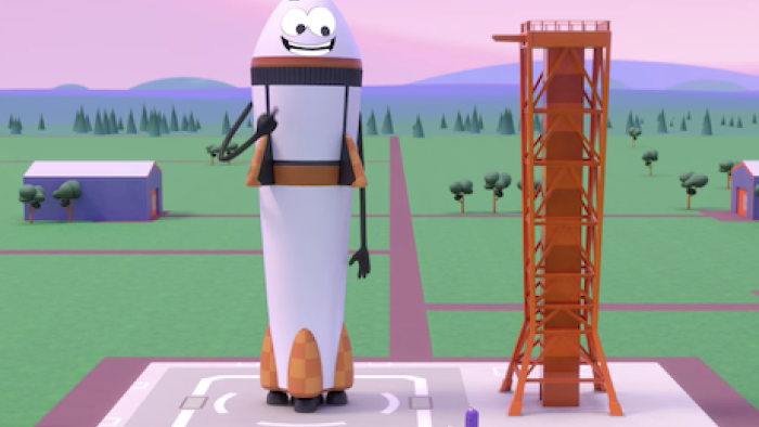 A Storybots Space Adventure TV Show: Talking to a rocket. 