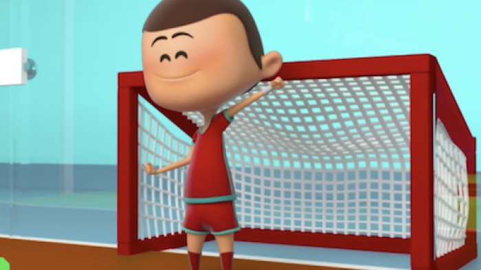 Playing jorkeyball. 