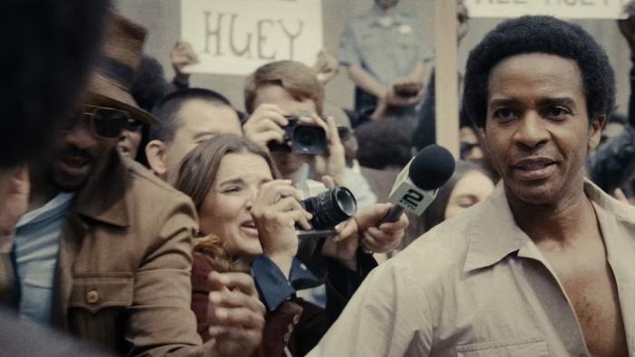 The Big Cigar TV show screenshot 2: Newton at a protest rally