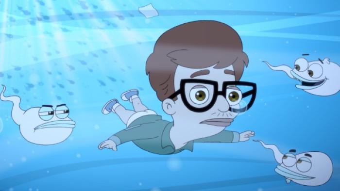 Big Mouth TV show screenshot 2: Andrew swims with sperm