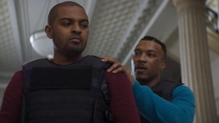 Bulletproof TV Series: Partners Bishop (Noel Clarke) and Pike (Ashley Walters) wear vests, just in case