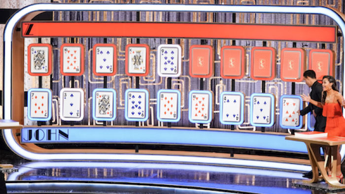 Card Sharks TV Series: Cards on the board. 
