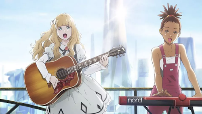 Carole & Tuesday TV Series: Performing on the bridge. 